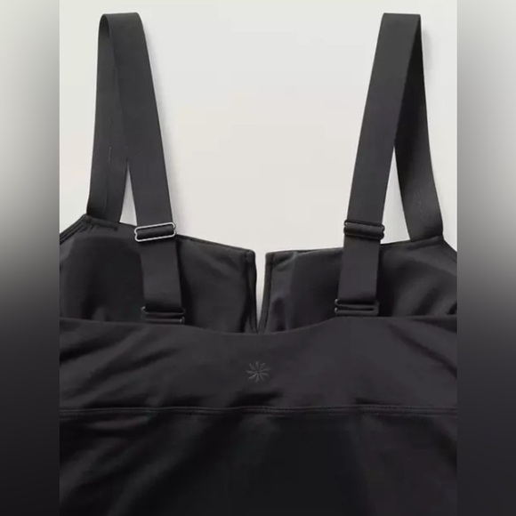 Athleta Square Neck V Bra Cup Tankini Top Black bikini top Size 34 B/C-NWOT $89 - Picture 2 of 5